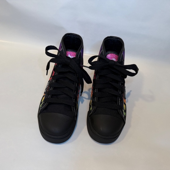 Heelys Black & Rainbow High Top Sneakers – Size 2 - Picture 3 of 5